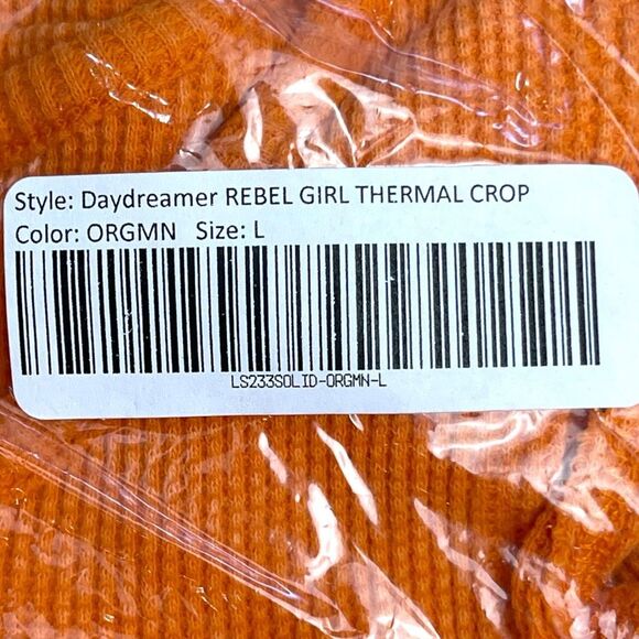 New! Daydreamer Women's Rebel Girl Cold Shoulder Crop Top Orange Size Large NWT - Picture 15 of 16